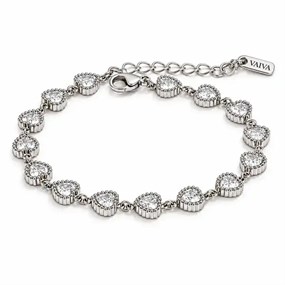 Amour armbånd med små hjerter - sølv