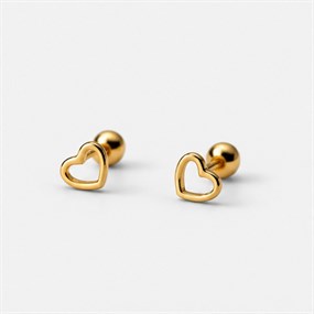 Amour små hjerteørestikker i guld