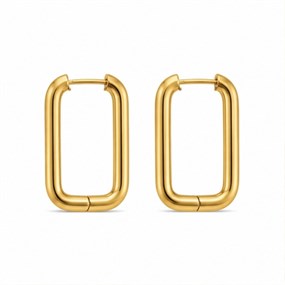 Cadre geometriske U-hoops i guld