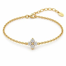Fleur armbånd med stenblomst - guld