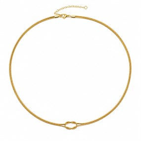 Nœud slangeledshalskæde med knude i guld