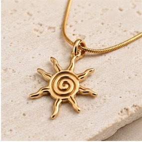 Soleil spiral-solhalskæde – guld