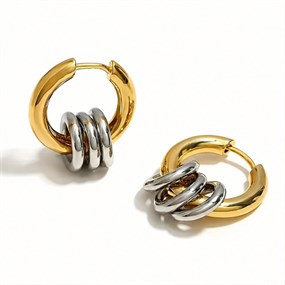 Duo tofarvede hoops med tre ringe