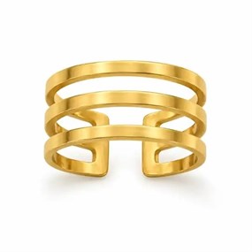 Cadre åben ring med tre bånd - guld