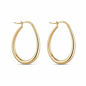 Ondine store dråbehoops i guld