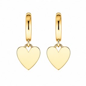 Amour hjertehoops i guld
