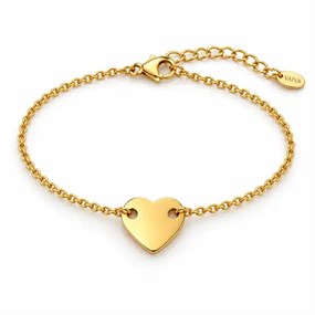 Amour armbånd med glat hjerte - guld
