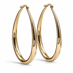 Ondine store dråbehoops i guld