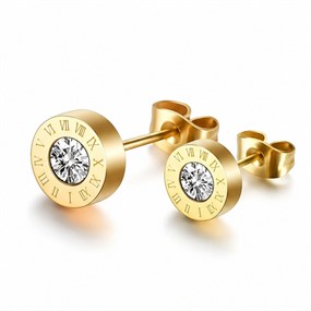 Roma krystalørestikker i guld
