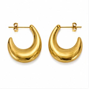 Luna skulpturelle dråbehoops - guld