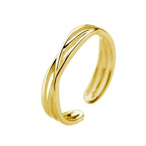 Smuk guldfarvet sammenflettede ring