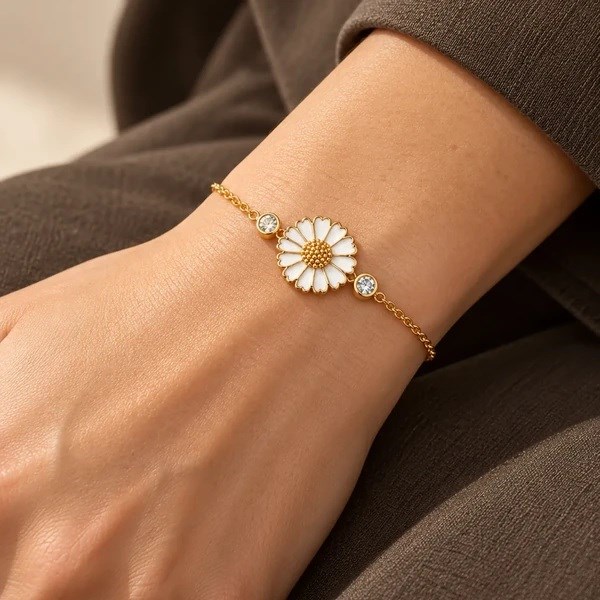 Marguerit armbånd - guld